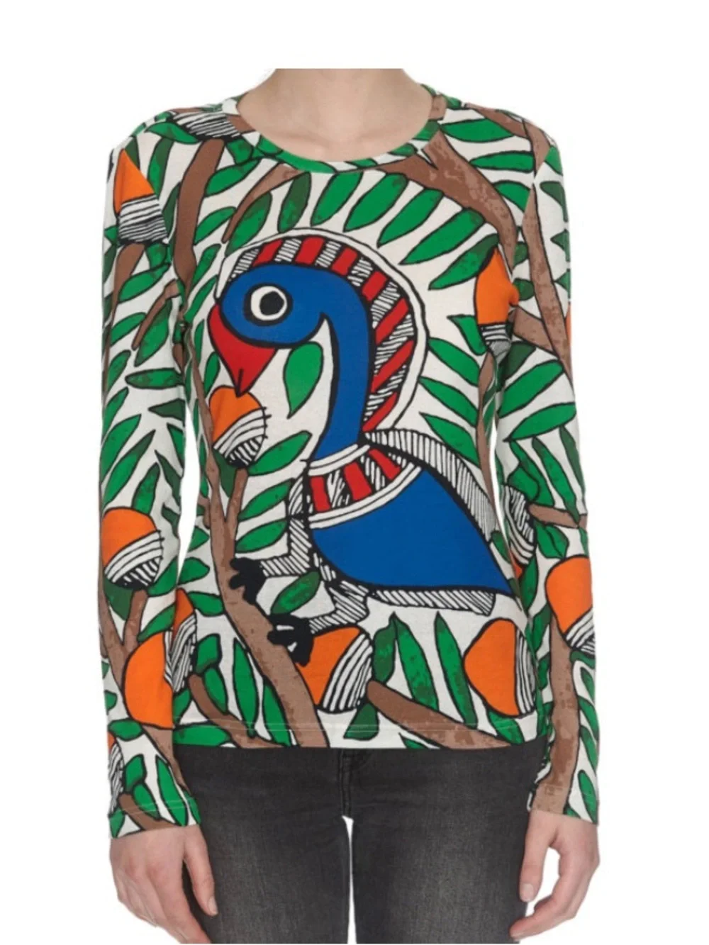 Tory Burch Something Wild top XL light jersey